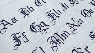 How to Gothic Calligraphy Capital and Small Letters From A to Z  Blackletters Calligraphy [upl. by Landel]