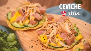 Ceviche de atún fresco con mango tostadas  receta fácil  recetas con atún  Cocina Vital [upl. by Enaillil]