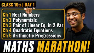 Class 10th Maths Marathon  CH 1 to CH 5 🔥  Shobhit Nirwan [upl. by Kurman284]