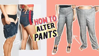 HOW TO ALTER PANTS TO FIT YOU PERFECTLY BASIC DIY ALTERATIONS [upl. by Niahs993]