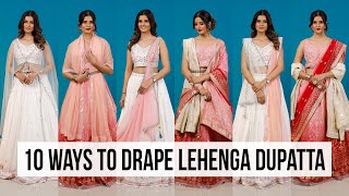 10 NEW Dupatta Draping Styles for Lehenga  Indo western amp Silk Lehengas [upl. by Yvan22]