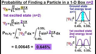 Physics  Ch 66 Ch 4 Quantum Mechanics Schrodinger Eqn 26 of 92 Prob of a Particle 1D Box n2 [upl. by Ileyan662]