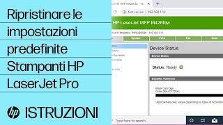 Ripristinare le impostazioni predefinite  Stampanti HP LaserJet Pro  HP [upl. by Hsirrehc]