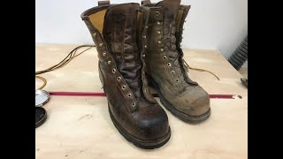 How To Polish Leather Work Boots Chippewa Loggers [upl. by Clarita]