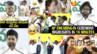 Pawan Kalyan amp Chandra Babu Naidu Swearingin Ceremony Highlights  Chiranjeevi  Narendra Modi [upl. by Shurlock]