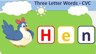 Learn phonics  three letter words for kids  learning CVC words for children [upl. by Melisandra]