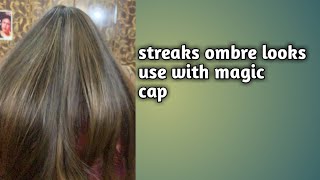 Ombré streaks with cap and foilsanil blue secrets [upl. by Filbert]