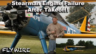 Stearman Engine Failure After Takeoff [upl. by Onnem]