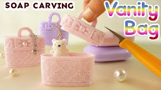 SOAP CARVING  Vanity Bag  How to make  intermediate DIY  ASMR  real sound [upl. by Cummings]