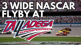 NASCAR CRAZY Talladega Superspeedway 3Wide Flyby [upl. by Nomrah209]