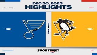 NHL Highlights  Blues vs Penguins  December 30 2023 [upl. by Nerhe]