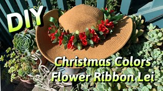 DIY Christmas Color Flower Ribbon Lei Curtain Tie Backs Ornaments Decoration [upl. by Oremoh]