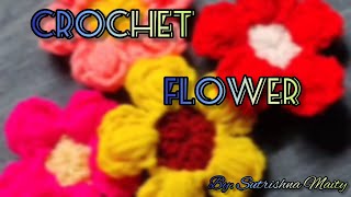 How to Crochet a Simple Flower Step by step tutorial for beginners crochet handmade craft diy [upl. by Anisah943]