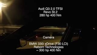 BMW 330i xDrive F30 LCI 300 hp vs Audi Q3 20 TFSI 280 hp [upl. by Criswell]