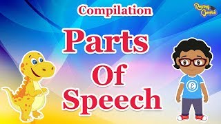 Parts Of Speech  English Grammar Compilation For Kids  Roving Genius [upl. by Mason]