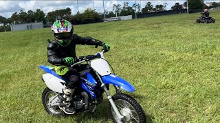 LANDEN ROLLS OUT ON HIS YAMAHA TTR110 DIRTBIKE PART 1🤣😂 [upl. by Ydok]