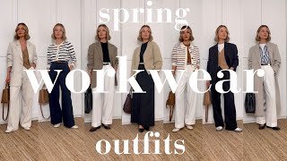 SPRING WORKWEAR OUTFITS 2024  SMART amp CASUAL  MINIMAL STYLE [upl. by Aldredge]