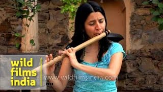 Nathalie plays Indian bamboo flute bansuri in G [upl. by Gery]