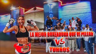 UNA BOXEADORA PROFESIONAL VS TURROS DE BARRIO🥊💀🥊 [upl. by Lledal315]