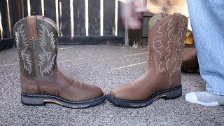 Ariat Workhogs Square Toe VS Round Toe Comparison Video [upl. by Janka395]