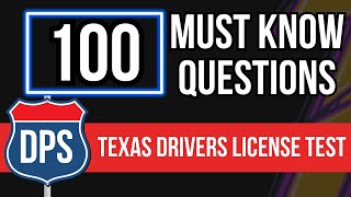 Texas Drivers License Test Study Guide 2024 100 Must Know Questions [upl. by Hurlow]