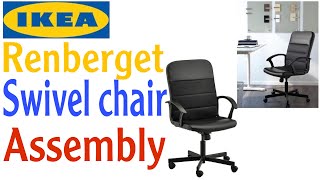 IKEA RENBERGET Swivel chair Bomstad black Assembly [upl. by Ahsetan]