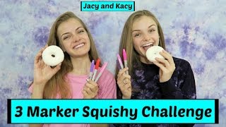 3 Marker Squishy Challenge  Jacy and Kacy [upl. by Mizuki]