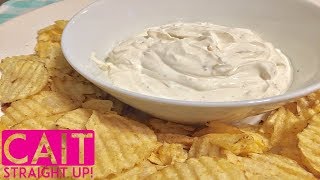 Homemade French Onion Dip Recipe  Cait Straight Up [upl. by Nidnerb]