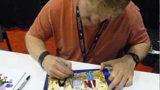 John DiMaggio signing and doing voices Bender from Futurama  TopSignaturescom [upl. by Iolande]