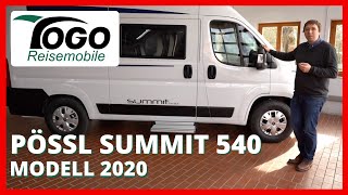 ❤️ KOMPAKT SCHWENKBAD HECKBETT Pössl Summit 540  Modell 2020  TOGO REISEMOBILE [upl. by Cherilynn995]