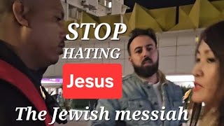 The stiff necked Jews react of hatred to the name of Jesus 2 warJesusisrael Gospelpersecution [upl. by Eseyt]