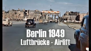 Berlin 1949 color  Berlin Airlift pilot filming  Luftbrücke  Airports  Wiesbaden [upl. by Victoir61]