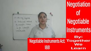 Negotiable Instruments Module 1 of 6 [upl. by Weinstein]