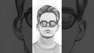 How to draw a handsome boy with glasses  Pencil drawing drawing [upl. by Kalina]