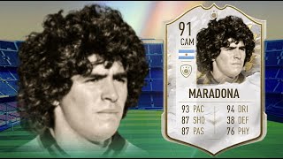 FIFA 22 DIEGO MARADONA 91 ICON PLAYER REVIEW I FIFA 22 ULTIMATE TEAM [upl. by Lombardi]