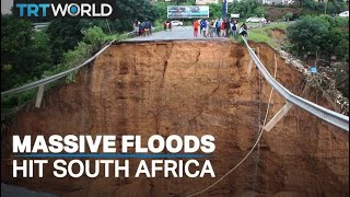 Massive floods caused by heavy rainfall kill at least 45 people in South Africa [upl. by Eibloc249]