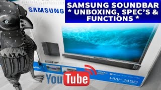 Samsung Soundbar HWJ450 Unboxing Specs amp Functions Ruby Rock YouTube 24 [upl. by Samot]