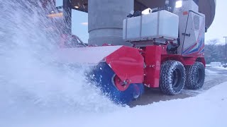 Quickly Remove Snow From Sidewalks With The Ventrac SSV Broom – Simple Start [upl. by Bogart]