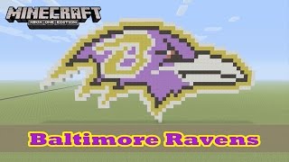 Minecraft Pixel Art Tutorial and Showcase Baltimore Ravens Logo NFL [upl. by Nevart]