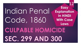 Culpable Homicide and Murder  Section 299 and 300  Indian Penal Code [upl. by Magnuson705]