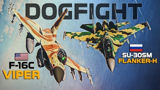 F16C Viper Vs Su30SM FlankerH DOGFIGHT  Digital Combat Simulator  DCS [upl. by Naro]