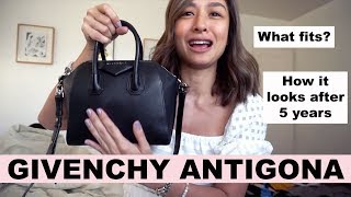 How my GIVENCHY ANTIGONA MINI looks after 5 years  WHAT FITS  Kelly MisaFernandez [upl. by Shawn]