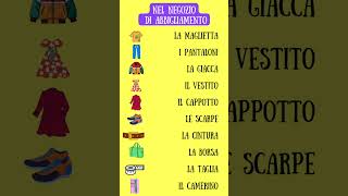 Vocabolario italiano Abbigliamento studiareitaliano parlareitaliano учитьитальянский italia [upl. by Ahsyt]