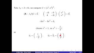 Video64 Complex Eigenvalues eigenvectors repeated EV Elementary differential equations [upl. by Refannej]