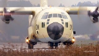 Military Landings Lockheed C130 Hercules amp Alenia C27J Spartan at Airport BernBelp [upl. by Laubin103]