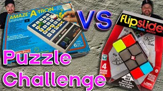 20 VS Challenge AmazeaTron VS Flipside 1970s electronic puzzle takes on a modern handheld game [upl. by Attayek]