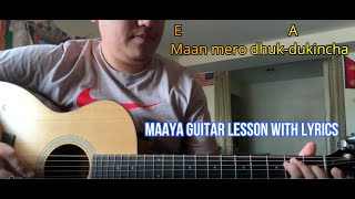 Maaya Varsha Thapa Guitar Chords with Lyrics [upl. by Anilok]