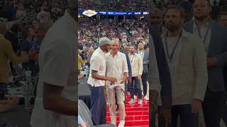 Obama Courtside with Andre Igoudala 🤯 [upl. by Aramal254]