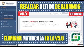 Siagie v50  Proceso para ELIMINAR o RETIRAR alumnos matriculados en la v50  Actualizado 2024 [upl. by Orva728]