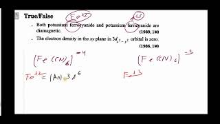 Both potassium ferrocyanide and potassium ferricyanide are diamagnetic True Or False [upl. by Hortensia]